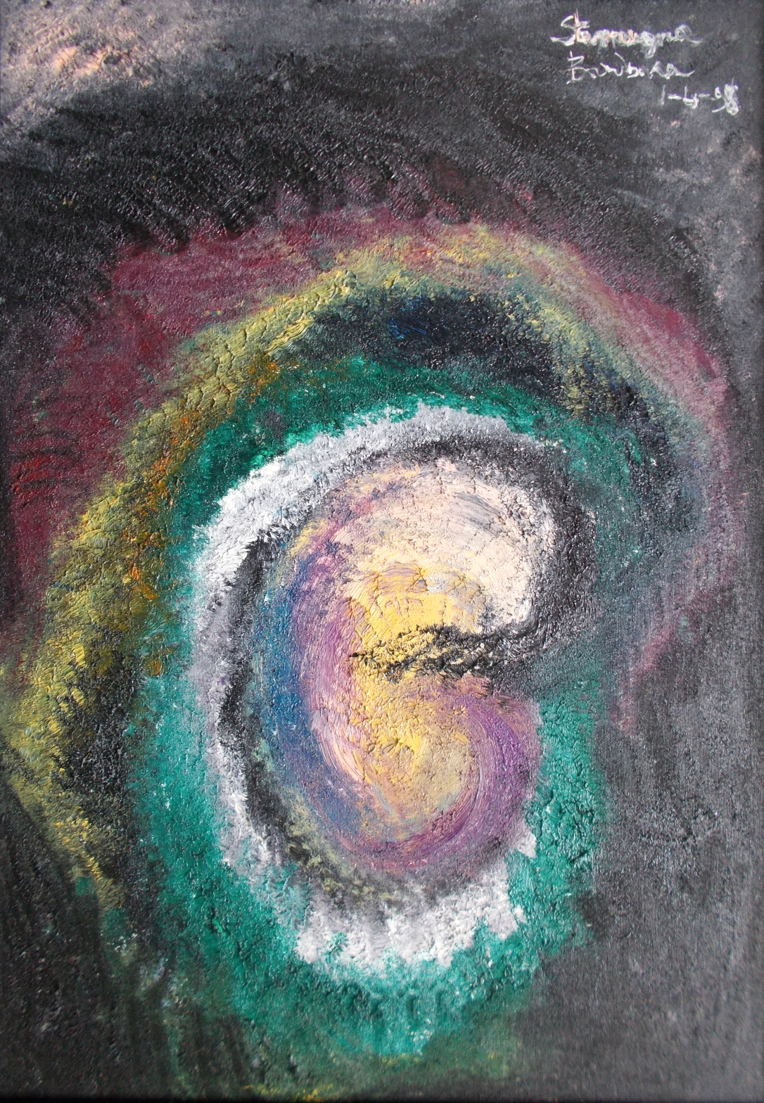 abstract outset of life like symbolic image with rounded concentric shapes and nuances.