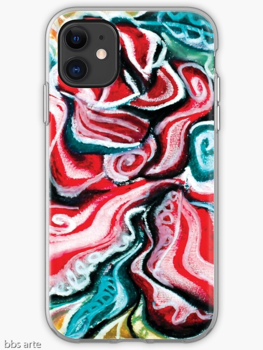 xmas design i Phone cover with Christmas colors abstract image in tones of red green, white, black and yellow